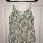 Anthropologie Mine Size Medium Sage Green White Palm Fronds Vacation Beach Top Photo 0