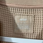Aerie Chicago Waffle Knit Thermal Crewneck sweatshirt size large tan and white Photo 5