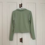 BIKBOK Green ButtonUp Long Sleeve Blouse • Sz Large • Quiet Luxury • Scandi Girl Photo 4