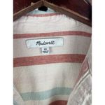 Madewell Courier Stripe Neutral Multicolor Linen Cotton Popover Dress Size XS Photo 3
