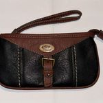BOC Born Black/Brown Faux Leather‎ Wristlet Wallet w Zip Closure Card Slots Black Photo 0