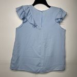 After Market Women's Baby Blue Ruffle Sleeve Blouse Top Size Small Photo 3