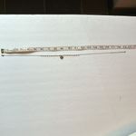 Silvertone heart charm dainty necklace with delicate white pearls on the chain Silver Photo 4