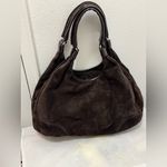 Kate Spade  Chocolate Brown Suede Patent Leather Shoulder Bag Photo 2