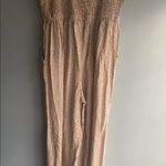 Jessica Simpson Pink Smocked Jumpsuit with Puff Sleeves Photo 7