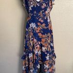 Lulus NWOT Stunning Favorite Navy Blue Floral Ruffled High-Low Maxi Dress Photo 8