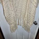 Blu Pepper Vintage Look Cream Open Knit Boho Open Front Crochet Cardigan Small Photo 6