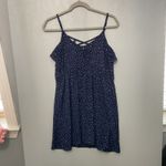 Three Pink Hearts Navy Polka Dot Ruffle Strap Dress XL Photo 2