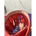 Stuart Weitzman Red Suede Fringe Ankle Strap Heels Size 7.5 Photo 6