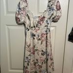Bailey blue  Floral‎ Midi Dress with Puff Sleeves Photo 2