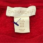 Cynthia Rowley Oversized Cropped Pullover Sweatshirt Sequin Gnome Holiday Red M Photo 2