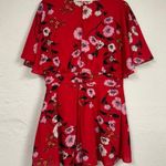 Keepsake  Red Floral Romper Womens 10 Flounce Flutter Sleeve Summer Playsuit Photo 8