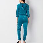Juicy Couture NWT Juicy By  Jumpsuit peacock Velour Hooded Long Sleeve Zip Up L Photo 1