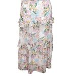 o.p.t. Ingrid Floral Tiered Midi Dress Ruffle Women’s Size XS Sleeveless V Photo 5