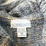 Catherines VTG  22/24 Sweater 2X Blue Marled Knit Cowl Neck Cable Pullover D Photo 2