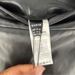 SheIn Elegant Black Faux Leather High Rise Front Skit Women's Midi Pencil Skirt Photo 3