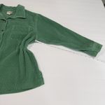 LL Bean Green Wide Wale Corduroy Oversized Button Up Cotton Shirt LARGE PETITE Size undefined Photo 5