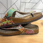 Birkenstock GIZEH BIRKO-FLOR THONG SANDALS Pink Teal Yellow SIZE 10 US / 41 EU Photo 3