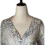 Rails Shirt Women Medium Ivory Linen Blend Thea The Rainbow Cheetah Print Blouse Photo 4