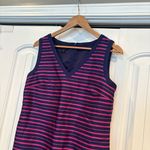 Talbots Silk Dupioni Purple And Blue Stripe Dress Size 8 Photo 3