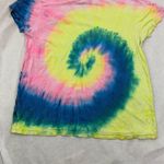 None Tie dyed women’s medium tee shirt Pink Yellow Blue‎ Green V Neck Photo 4