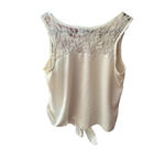 Charlotte Russe  Floral Crochet Lace Tie Bottom Sleeveless Blouse, L, White Photo 1
