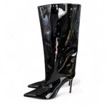 Amina Muaddi NEW Fiona 95mm Patent Leather Boots Photo 4