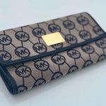 Michael Kors Black and Tan Logo Wallet Photo 0