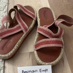American Eagle  Platform Sandals: pink and red glitter straps  Photo 0