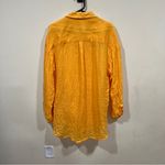 Vitamin A  Linen Women's L Relaxed Oversized Long Sleeve Button Up Shirt orange Photo 4