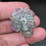 Vintage Laguna Aurora Borealis Cluster Clip Earrings White Photo 9