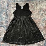 Alice + Olivia  Black Sequin Checkered Sleeveless Party Dress Size Small Babydoll Photo 9