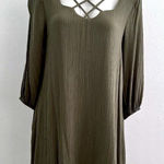 Anthropologie Entro Dress SMALL Bohemian Boho Green criss Cross Neck Photo 0
