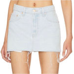 MOTHER Snacks The Fun Dip Micro Cut Mini Skirt Blue Slushie Sz 30 Raw Hem Grunge Photo 0