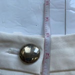 ZARA  High Rise shorts Cream Gold Buttons Front Seam Pleated Size S Photo 6