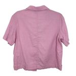Buffalo David Bitton Pink Linen Blend Short Sleeve Button Up Shirt Boxy Relaxed Photo 1