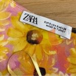 ZARA  Sunflower Floral pink & Yellow One-Shoulder crop tank Top small Photo 2