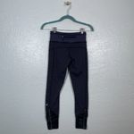 Lululemon Women 2 Pace Queen Tight Stripe Cadet Blue Black Athleisure Workout Photo 3