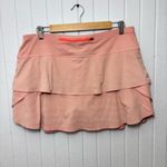 Athleta  Swagger Tiered Skort Med Neon Orange Striped Dot Pickleball Tennis Skirt Photo 3