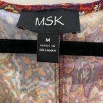 MSK Bell Trumpet Sleeve Boho Print Mini Dress Size Medium Photo 3