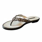 Bandolino  Black Beaded Thong Sandals Photo 3