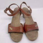 Vintage Quoddy Leather Kitten Heel Sandals 5.5 Brown Photo 0