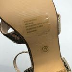 H Halston Womens Block Heel Sandals Vegan Leather Gold Size 5 Photo 4