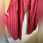 Drew 🌞Anthro Emerson Red Striped Linen Blend Strapless Split Leg Jumpsuit Photo 8