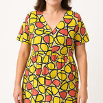 Derek Heart Derek Hearts Plus Size 2X Sheer Puffed Sleeve Dress Photo 0