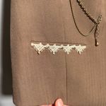 VTG Petrocelli Brown Vest Lace Trim Chain Steampunk Academia Victorian Style M Size M Photo 2