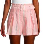 Parker Belted Striped Cotton Shorts Photo 0