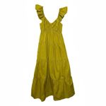 Ellison  maxi dress ruffled cap sleeves Size S 100%rayon green, lime V neck Photo 1