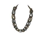Metallic Chunky Chain Link twisted Necklace Costume 17" Gold Photo 2