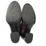 Born Gillian Moto Leather Ankle Boots Block Heel Zip Burgundy Aubergine Size 7M Red Photo 6